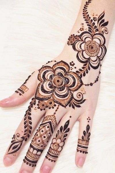 29. Arabic Lotus Mehndi Designs for Hands